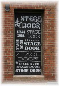 Hand lettered stage door